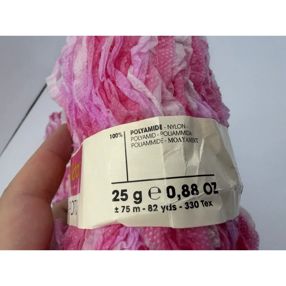 Phildar Clapotis Pink Yarn‎ 100% Nylon 25g Each Lot Of 4